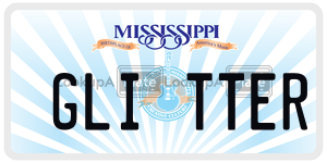 GLITTER  license plate in MS