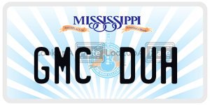 GMCDUH  license plate in MS
