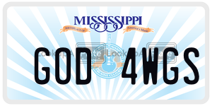 GOD4WGS  license plate in MS