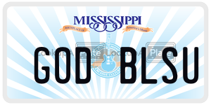 GODBLSU  license plate in MS