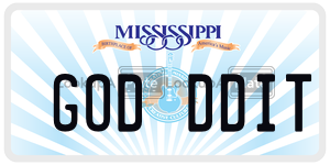 GODDDIT  license plate in MS