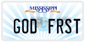 GODFRST  license plate in MS