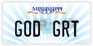 GODGRT  license plate in MS