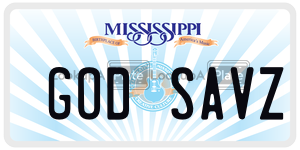 GODSAVZ  license plate in MS
