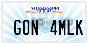 GON4MLK  license plate in MS