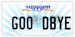 GOODBYE  license plate in MS