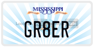 GR8ER  license plate in MS