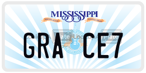 GRACE7  license plate in MS