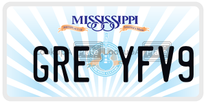 GREYFV9  license plate in MS