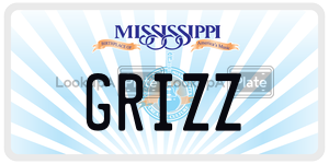 GRIZZ license plate in Mississippi