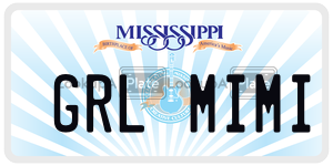 GRLMIMI license plate in Mississippi