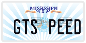 GTSPEED  license plate in MS