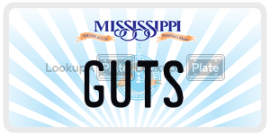GUTS  license plate in MS