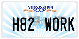 H82WORK  license plate in MS