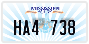 HA4738  license plate in MS