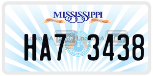 HA73438  license plate in MS