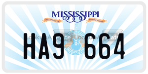 HA9664  license plate in MS