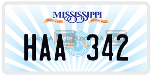 HAA342  license plate in MS