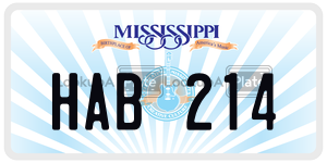HAB214  license plate in MS