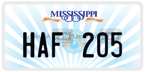 HAF205  license plate in MS