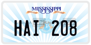 HAI208  license plate in MS