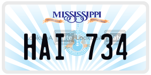 HAI734  license plate in MS