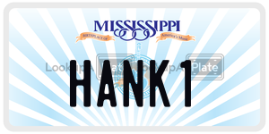 HANK1 license plate in Mississippi