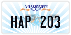 HAP203  license plate in MS