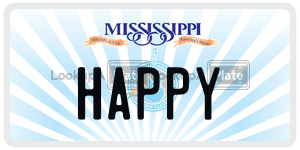 HAPPY  license plate in MS