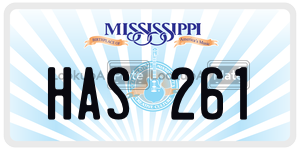 HAS261  license plate in MS