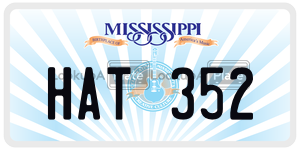 HAT352  license plate in MS