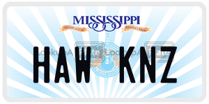 HAWKNZ  license plate in MS