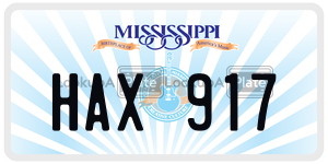 HAX917  license plate in MS