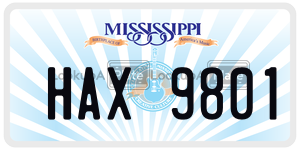 HAX9801  license plate in MS