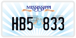 HB5833  license plate in MS