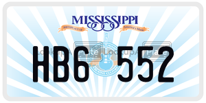 HB6552  license plate in MS
