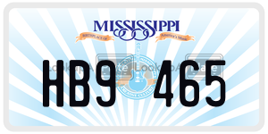 HB9465  license plate in MS