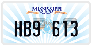 HB9613  license plate in MS