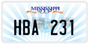 HBA231  license plate in MS
