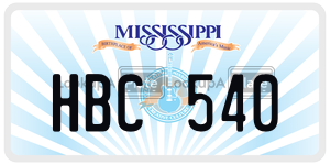 HBC540 license plate in Mississippi