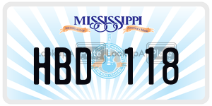 HBD118  license plate in MS
