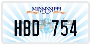 HBD754  license plate in MS