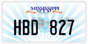 HBD827  license plate in MS