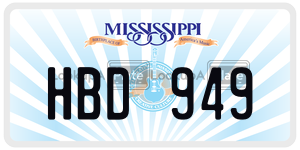 HBD949  license plate in MS