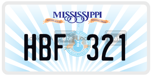 HBF321 license plate in Mississippi