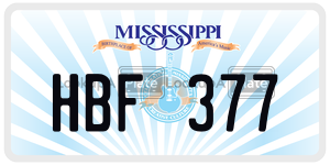 HBF377  license plate in MS