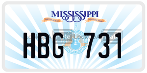 HBG731  license plate in MS