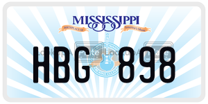 HBG898 license plate in Mississippi