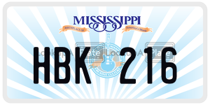 HBK216  license plate in MS
