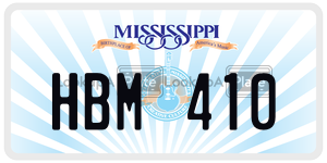 HBM410  license plate in MS